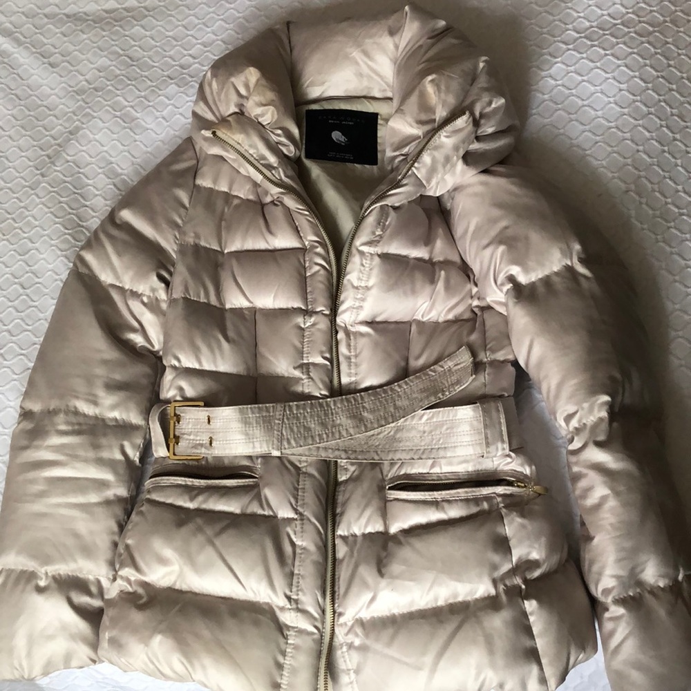 Zara down jacket. Cream color. Size medium.
